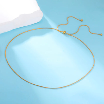 Minimalist Stainless Steel Snake Necklace Adjustable Clavicle Chain