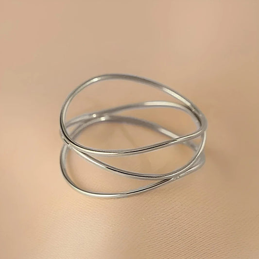 Top-Selling Three Layered Wave Ring for Women 18K Gold PVD Plated Stainless Steel, Waterproof & Trendy 2025 Jewelry