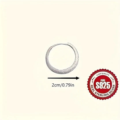 Silvery Frosted Starry Circle Earrings for Women Jewelry Gift