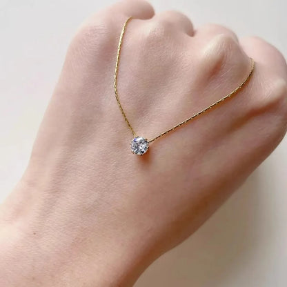 Hot Sale Stainless Steel Zircon Thin Clavicle Chain Necklace for Women Festive Party Jewelry Wholesale