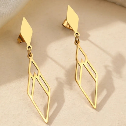 Delicate Hexagonal Skeleton Earrings Women Trendy Gift