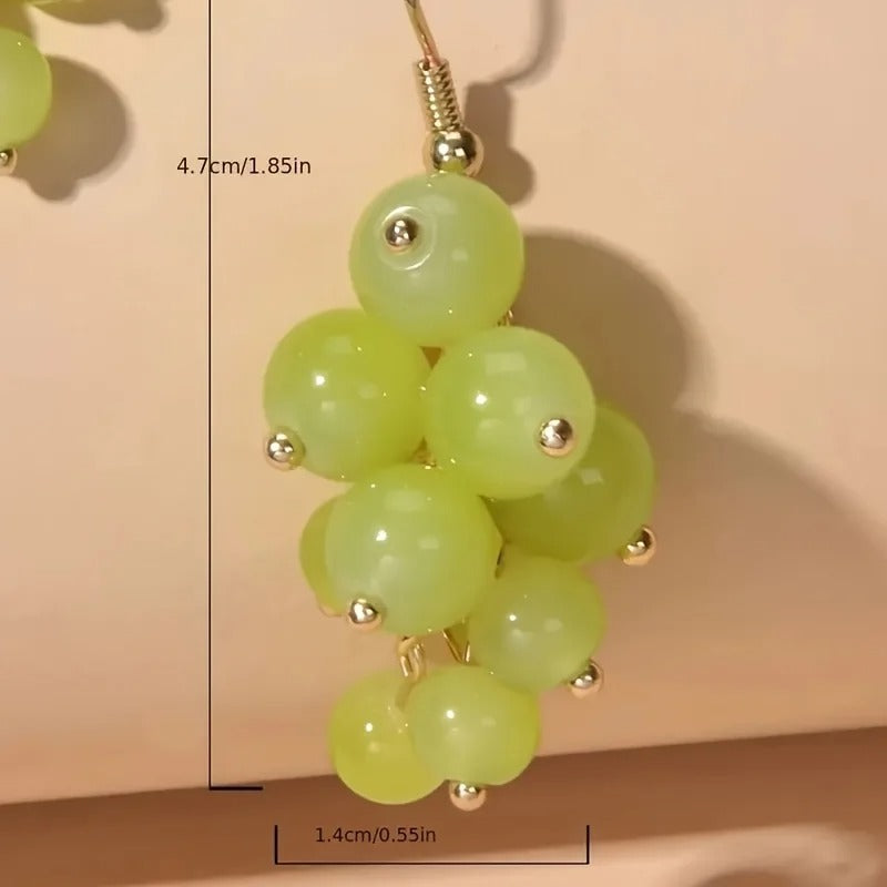 Y2K Green Grape Earrings Cute Fruit Jewelry for Women