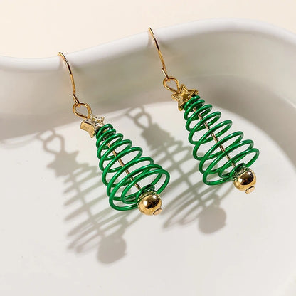 Christmas Tree Earrings for Women Cute Trendy Star Pattern Jewelry