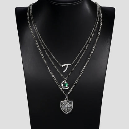 Layered Wishbone Pendant Necklace for Women and Men