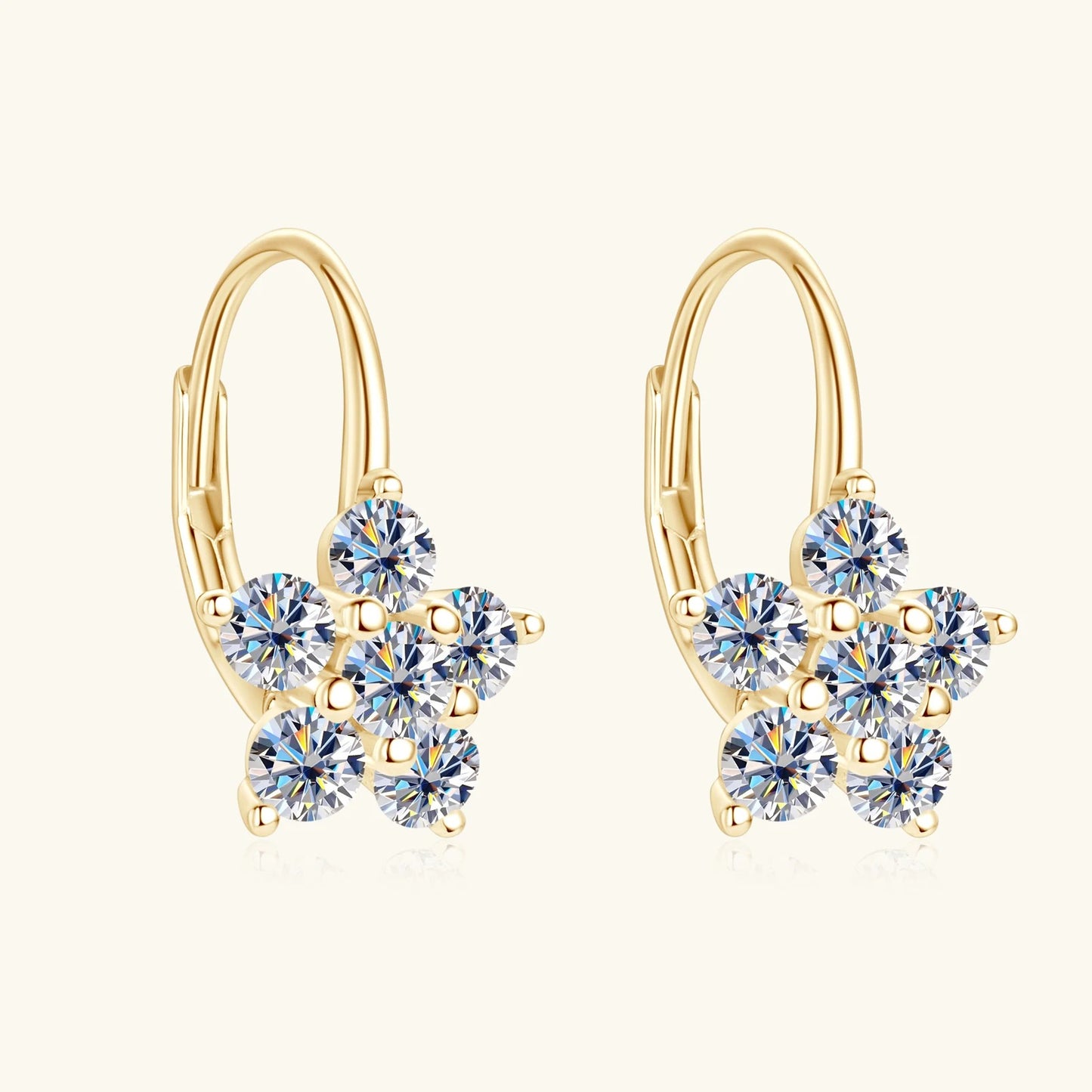 S925 Sterling Silver Diamond Earrings Women Girls Sparkly Hoop Jewelry