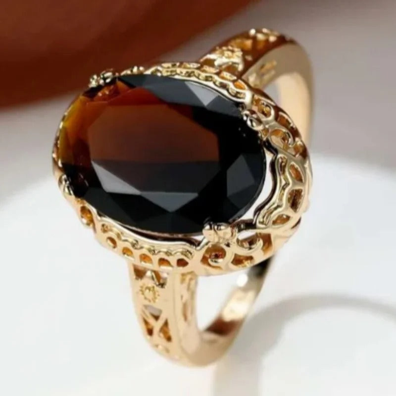 Retro Creative Red Color Stone Hollow Personal Rings For Women Party Accessories Fashion Gifts Custom Jewelry