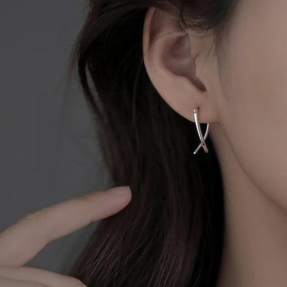 Trendy Jewelry Simply Earrings Unique Geometry Earrings For Women Gift Earrings Fashion Jewelry Korean Silver Color Earrings