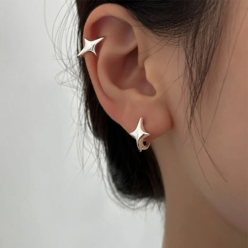 Star Geometric Hoop Earrings For Women Couples Minimalist New Fashion Hip Hop Classic Personality Birthday Jewelry Gifts