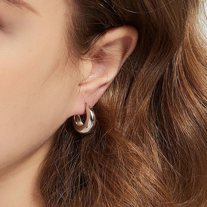 VENTFILLE 925 Sterling Silver Chunky Hoop Earrings – Bold Geometric Circle Earrings for Women, Trendy Punk Party Jewelry