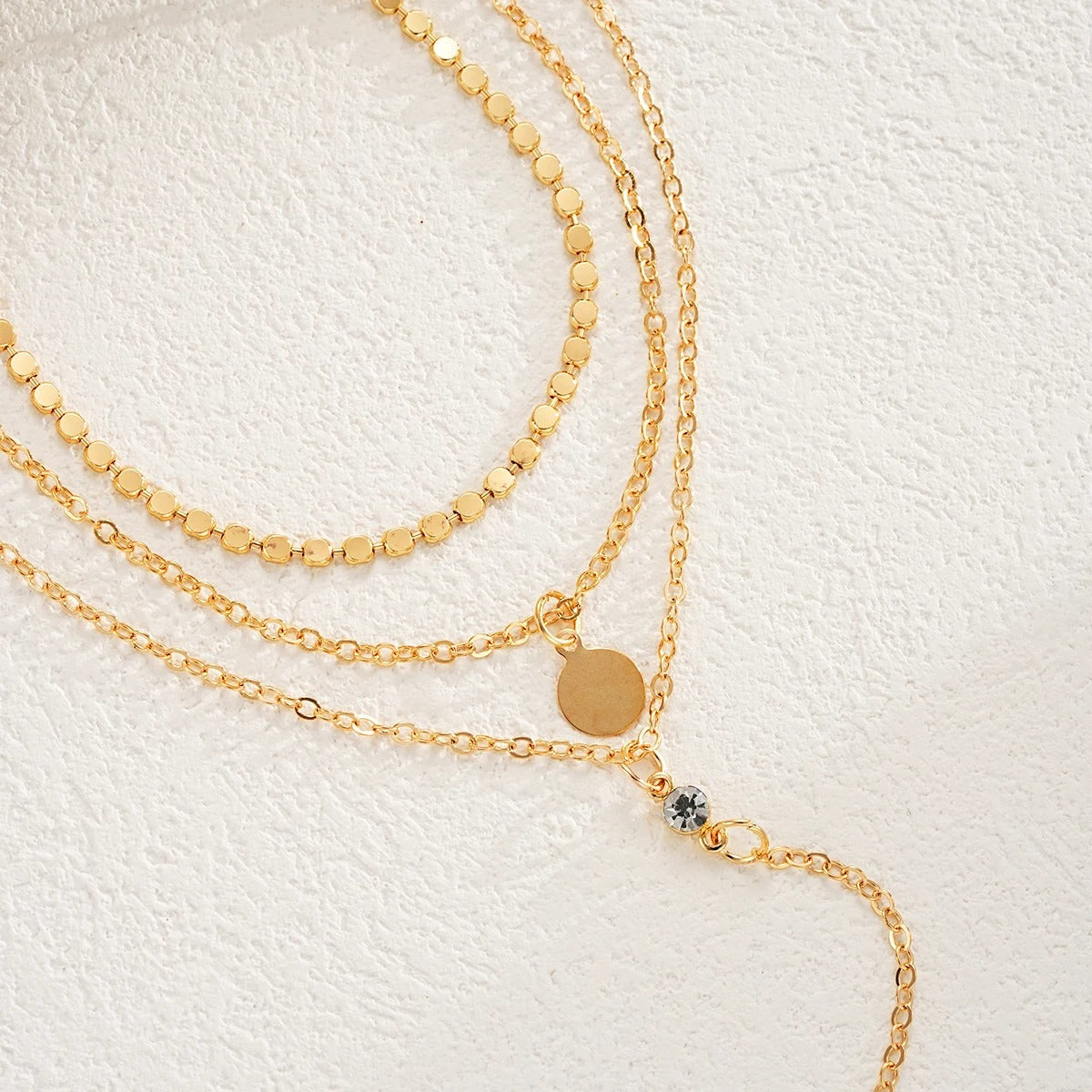 3-Piece Layered Coin Pendant Necklace Set 3-piece necklace set Brande Hub