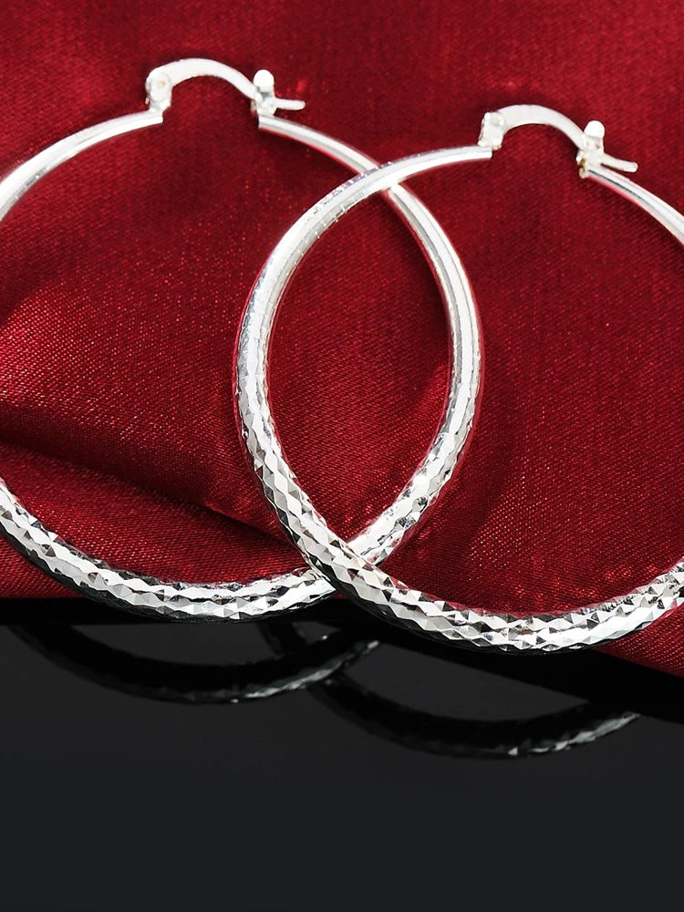 Fine Sterling Silver Hoop Earrings for Women Wedding Holiday Gifts