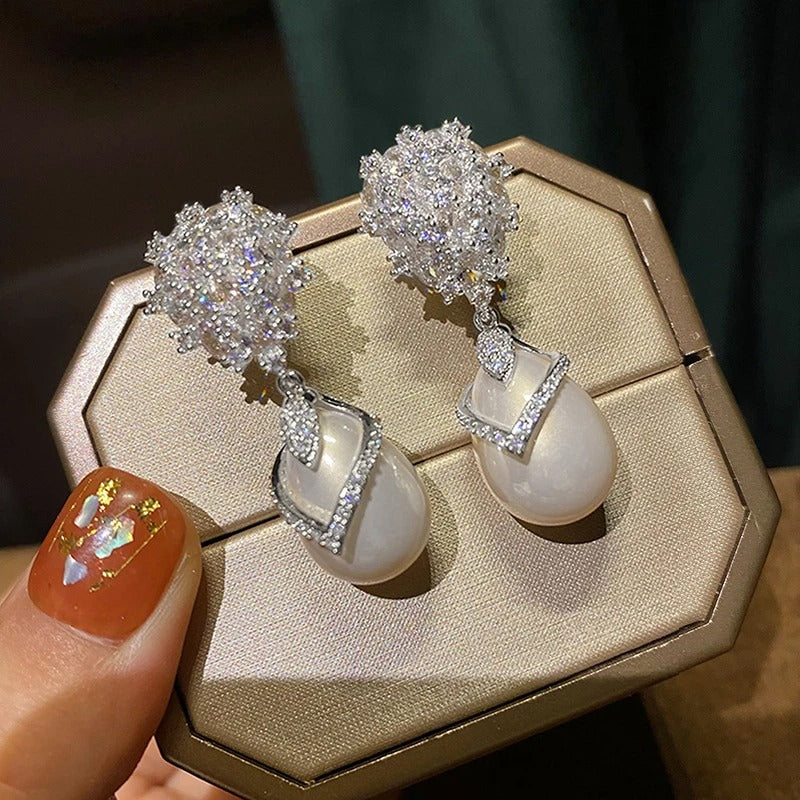 Gorgeous Pearl Drop Earrings Women Bridal Wedding Party Accessories