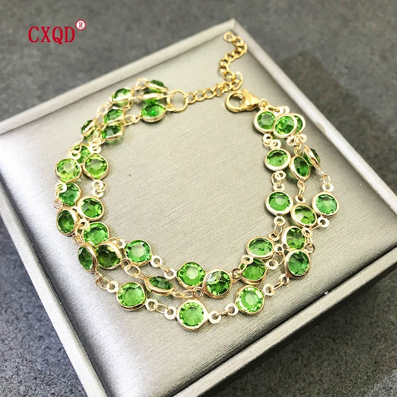 Beautiful Fashion Multicolor Bracelet Women Stainless Steel Copper
