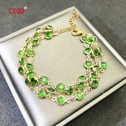 Beautiful Fashion Multicolor Bracelet Women Stainless Steel Copper