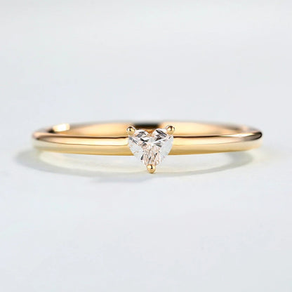 Rings For Women Little Heart Shaped Gold Color Wedding Engagement Dainty Ring Jewellry Zircon Romantic Fashion Jewelry KBR014-M