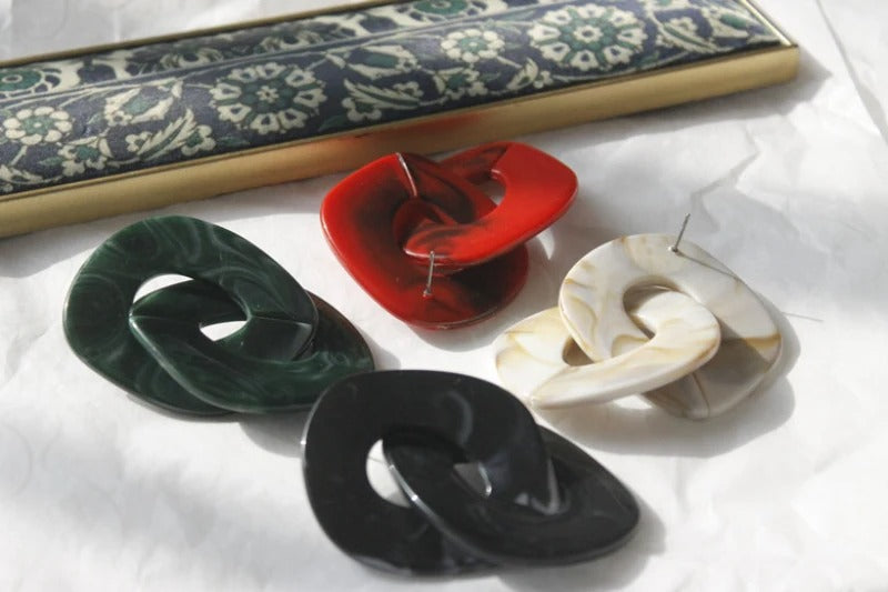 New Big Link Chain Acrylic Drop Earrings Bohemian Large Resin Long Dangle Earrings for Women Fashion Jewelry Brincos