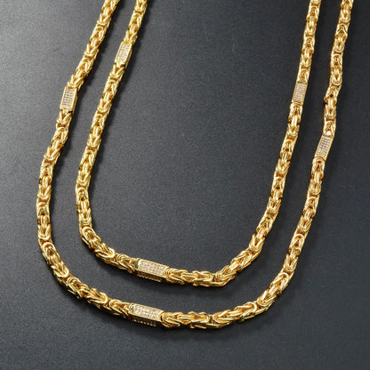 Snake Chain 18K Gold Color Plated Necklace Bridal Wedding Accessories Trend Fashion Birthday Gift for Wife