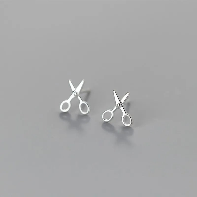 Creative Mini Scissors Stud Earrings for Women Girl