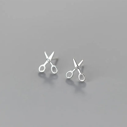Creative Mini Scissors Stud Earrings for Women Girl