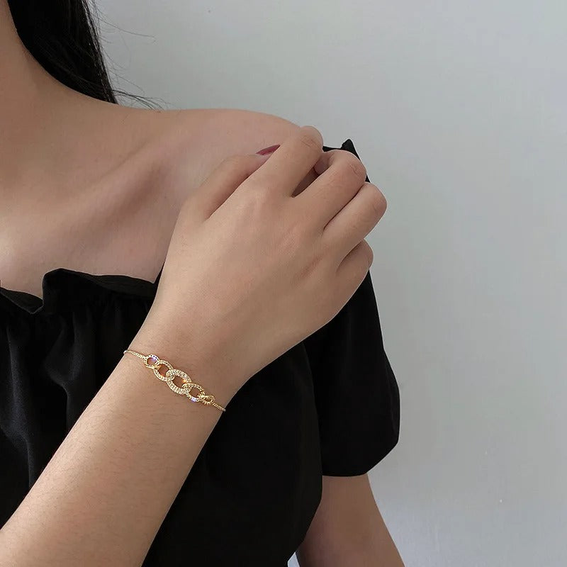 Fashion Korean Women Geometric Circle Bracelet Party Jewelry Gift