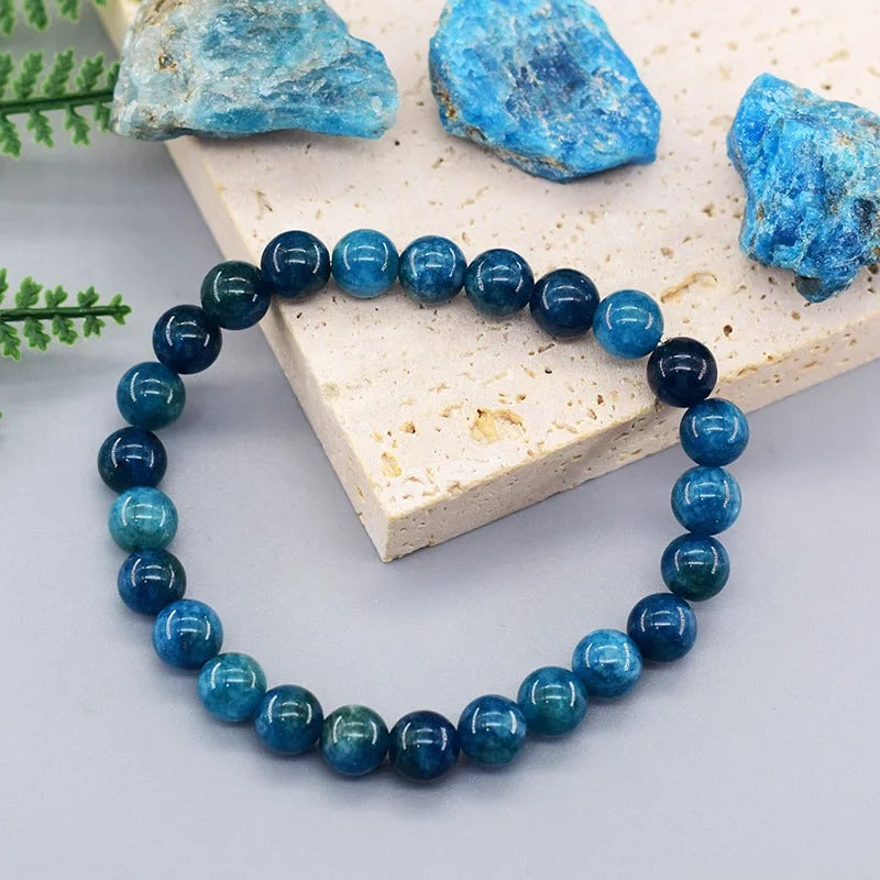 Reiki Blue Apatite Bracelet Natural Stone Health Jewelry Unisex