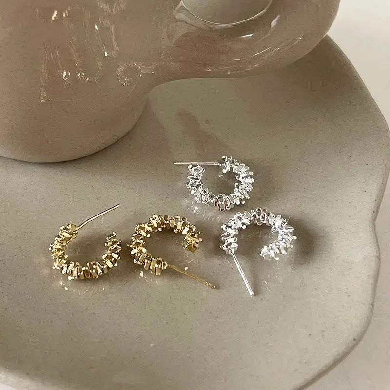 New Trend Irregular C Shape Earrings for Women Elegant Jewelry