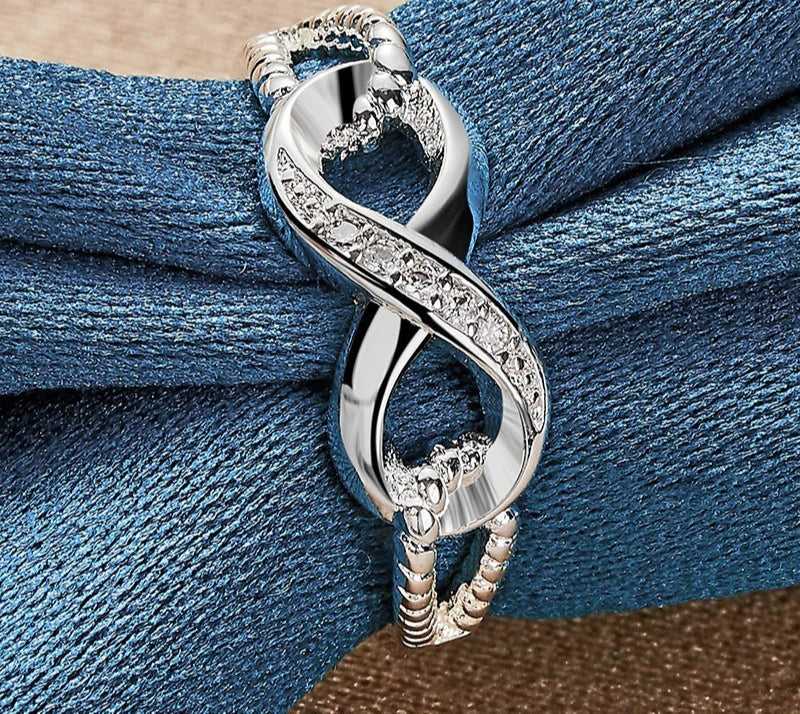 Silver Zircon Wedding & Engagement Ring for Women Couple Jewelry Gift