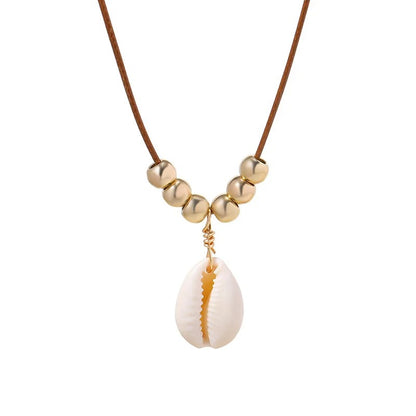 New Boho Summer Jewelry Rope Chain Shell Beads Pendant Necklace For Women Party Wedding Valentine's Gift