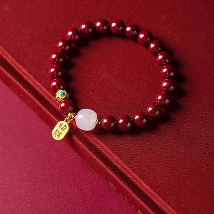 Natural Cinnabar Wealth Bracelet for Women Luck & Prosperity