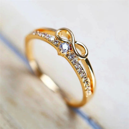 Chic Bow CZ Infinity Ring – Women’s Fashion Finger Jewelry