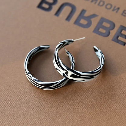 Trendy Acrylic Zebra Earrings Women Personality Party Jewelry