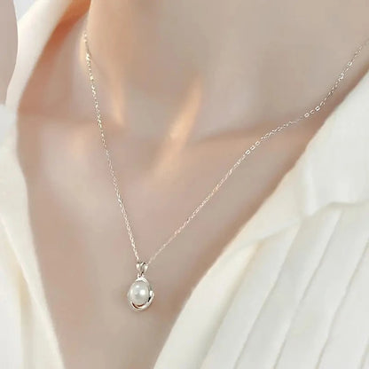 Delicate Bridal Wedding Necklace Graceful Female Simulate Pearl Pendant Accessories Elegant Lady Engagement Jewelry Gift
