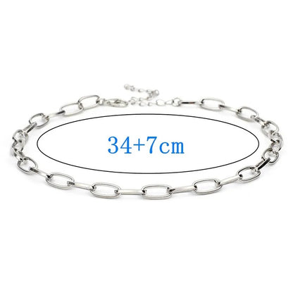 Short Punk Gold Color Big Chains Necklaces Gothic Jewelry Women Pendant Choker Necklace Girl Valentine's Day Gift