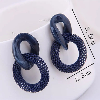 European Acrylic Chain Dangle Earrings Women Big Circle Jewelry