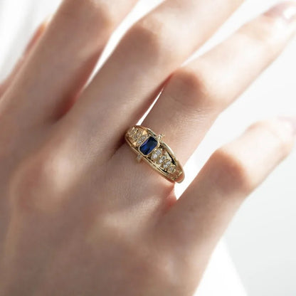 Women’s Gold Color Square Oval Rings Jewelry Party Gift