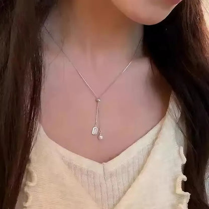 S925 Sterling Silver Necklaces For Women Simple Chain Fashion Minimalist Pendant Necklaces Adjustbale Necklace Birthday Gift