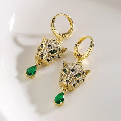 High Quality Leopard Pendant Drop Earrings Women Jewelry