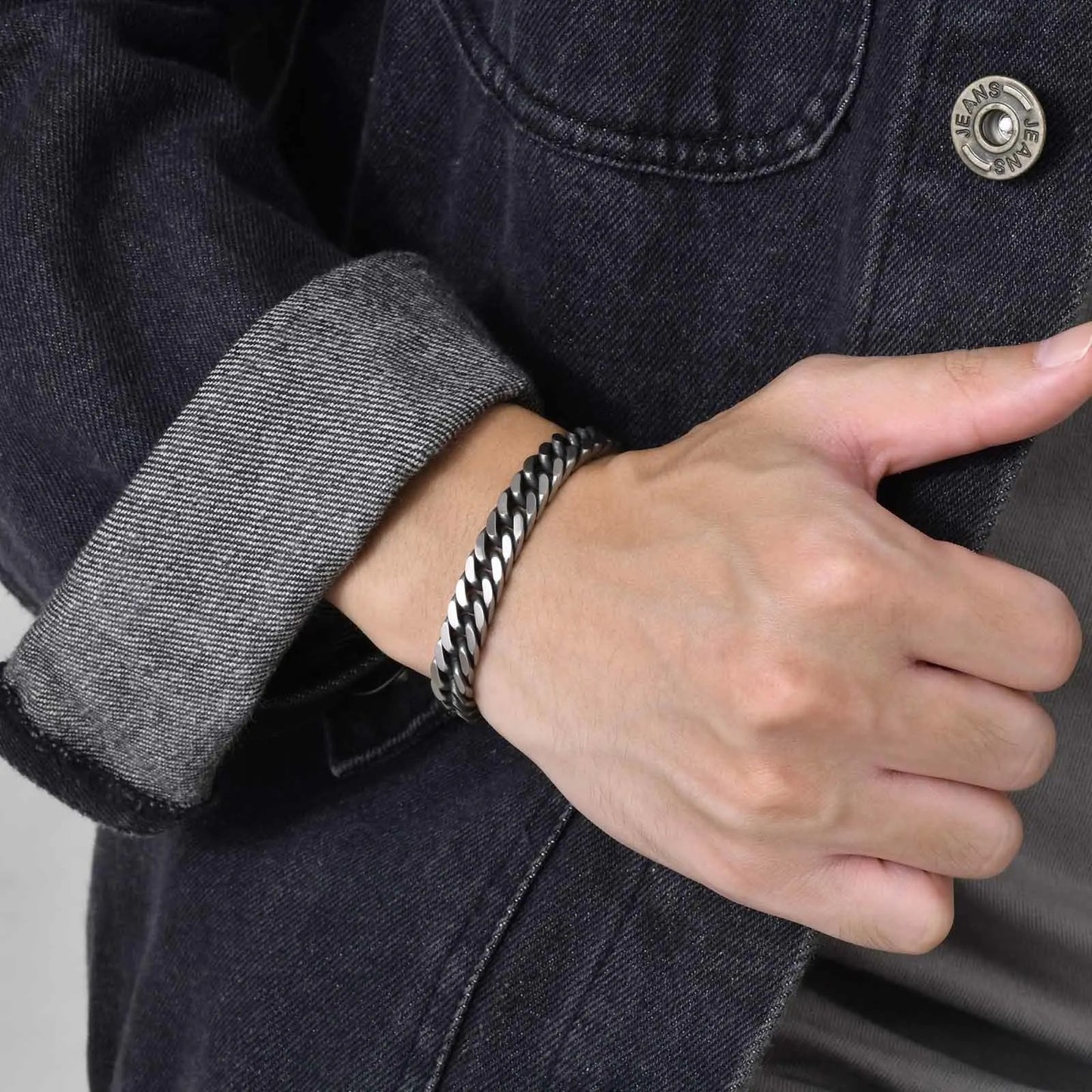 Vnox Chunky Cuban Chain Bracelet Vintage Stainless Steel Men’s Jewelry