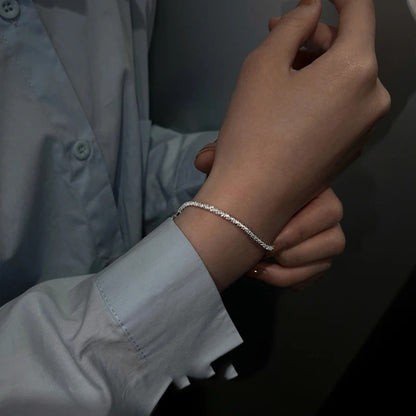 Women’s Silver Sparkling Bracelet Adjustable Bangle Jewelry Gift