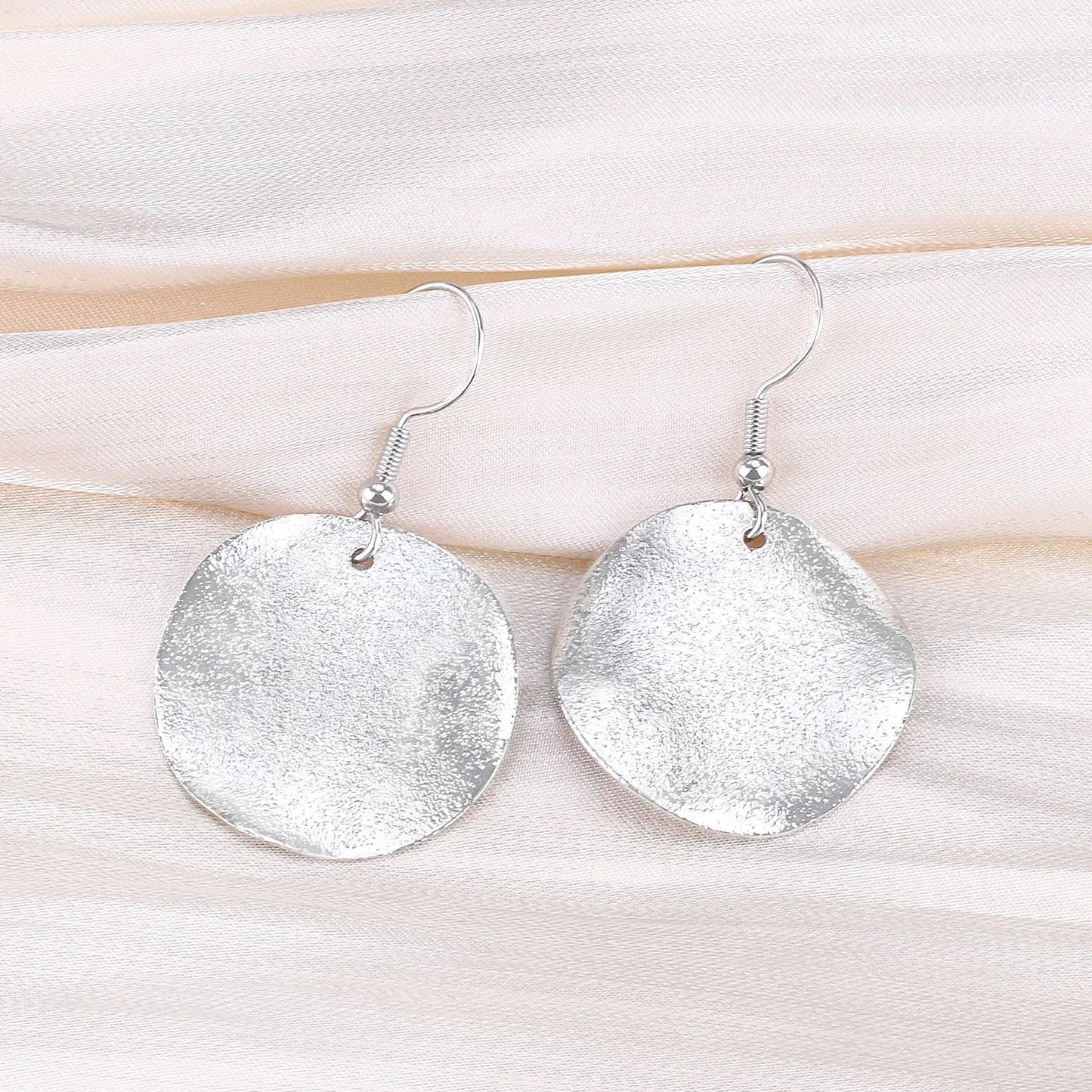 Irregular Round Drop Earrings Women Frosted Simple Jewelry