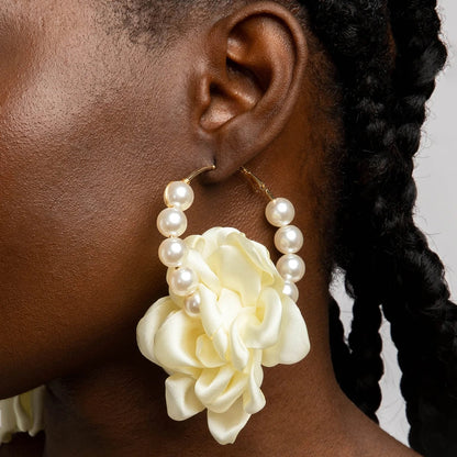 Big Leopard Drop Earrings Women Trendy Resin Flower Jewelry