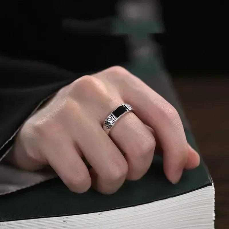 Vintage Dragon Titanium Steel Ring Men Hip Hop Adjustable Jewelry