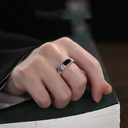 Vintage Dragon Titanium Steel Ring Men Hip Hop Adjustable Jewelry