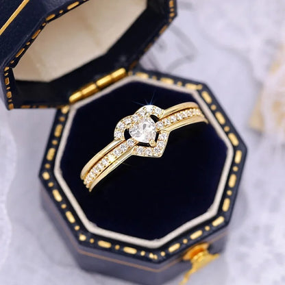 Romantic 925 Silver Heart Zirconia Engagement Ring for Women