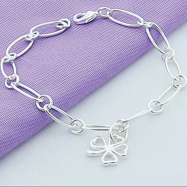 Lucky Clover Flower Pendant Bracelet Women’s Wedding & Party Jewelry
