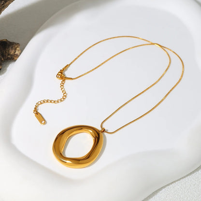 Stainless Steel Irregular Pendant Necklace for Women Snake Bone Chains Trendy 18K Gold Plated Jewelry