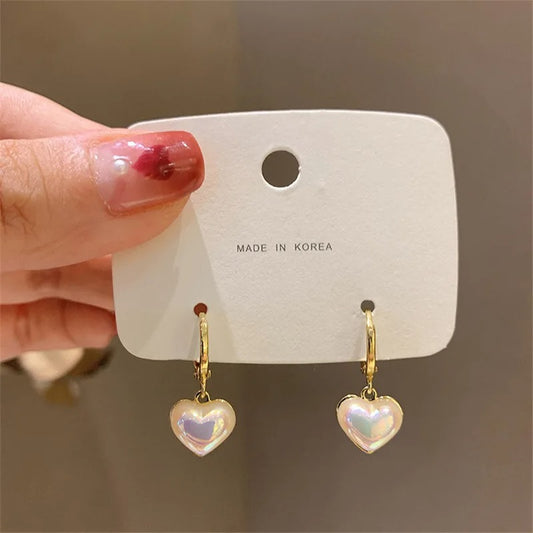 Classic Design Pearl Heart Pendant Earrings 2025 Fashion Jewelry Party Girl's Sweet Temperament Accessories For Women Earrings