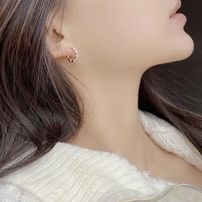 925 Sterling Silver Olive Branch Hoop Earrings for Women