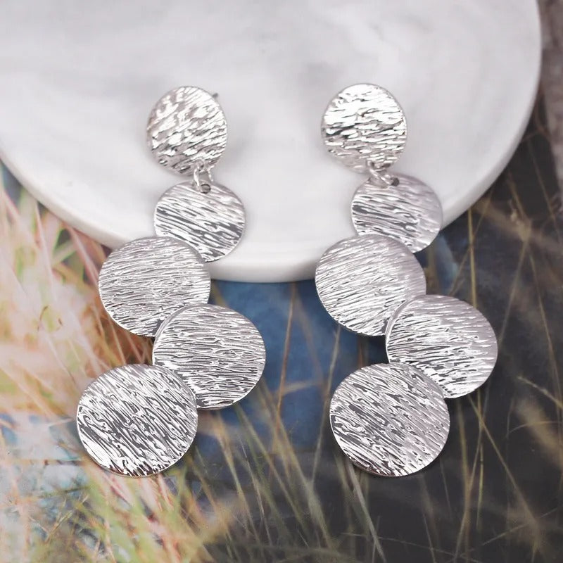 European Irregular Drop Earrings Women Multi-Layer Round Jewelry