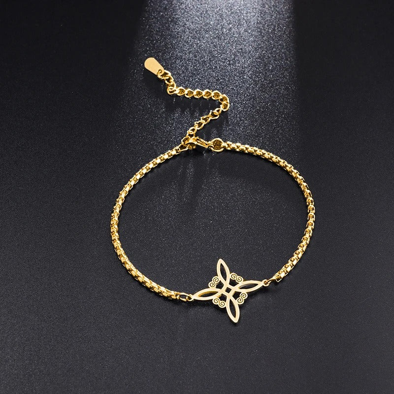 Stainless Steel Witch Knot Bracelet Women's Fashion Simple Personality Charm Jewelry